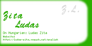 zita ludas business card